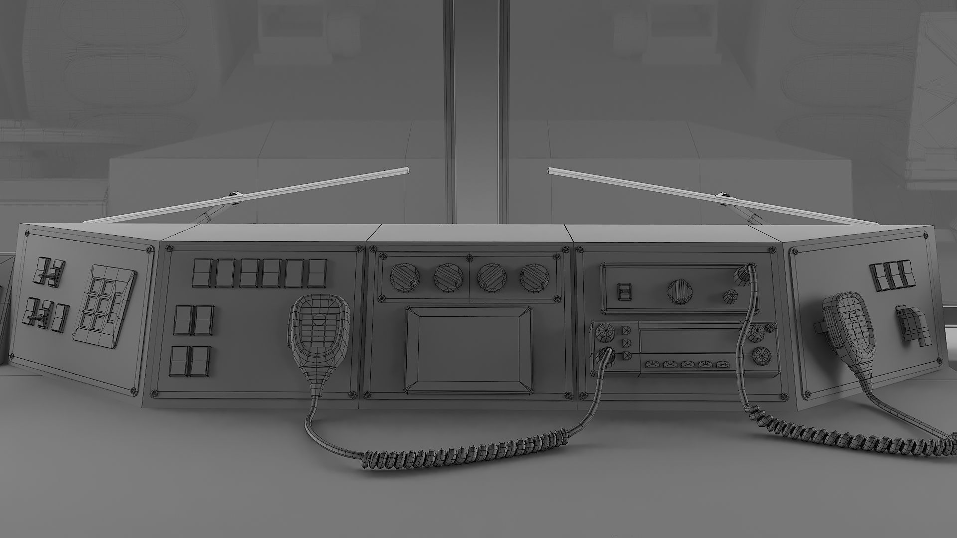 Fire Truck FDNY Ladder with Interior Low-poly 3D model_36