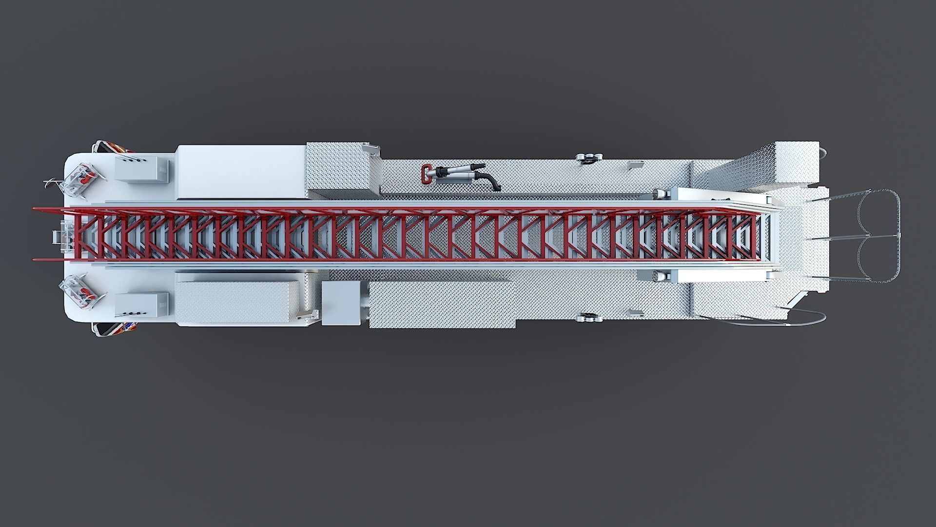 Fire Truck FDNY Ladder with Interior Low-poly 3D model_14