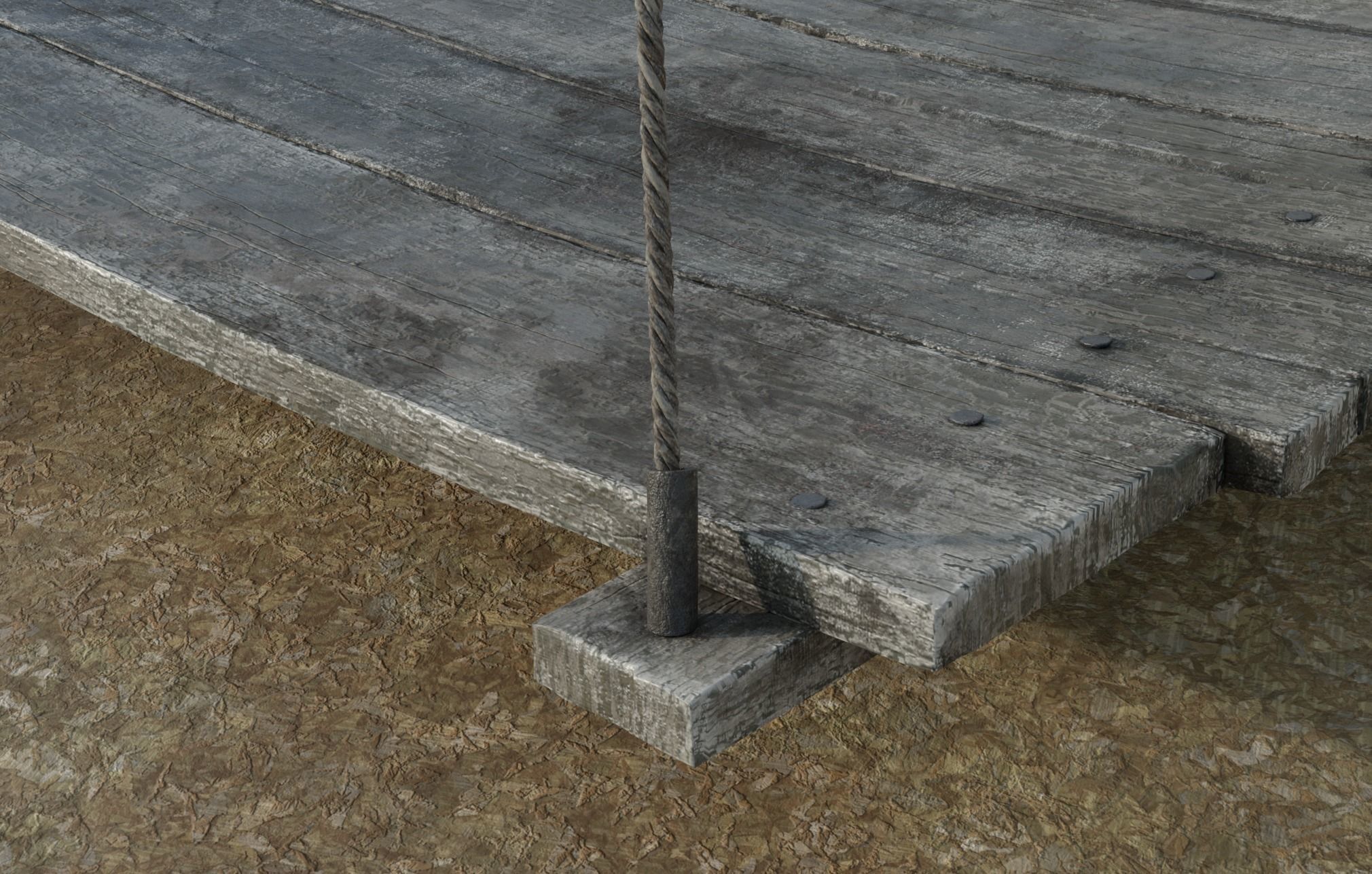 old platform 3D model_10