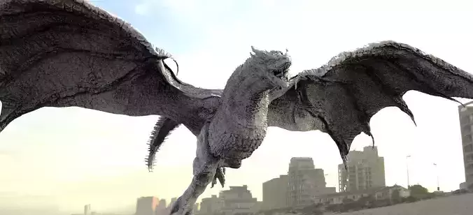 Dark Dragon Killgharrah low polly with UVs