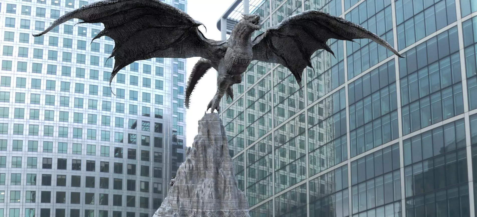 Dark Dragon Killgharrah with Cliff Model stand 3D model_0