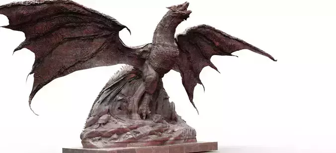 Dark Dragon Killgharrah  With abstract model stand