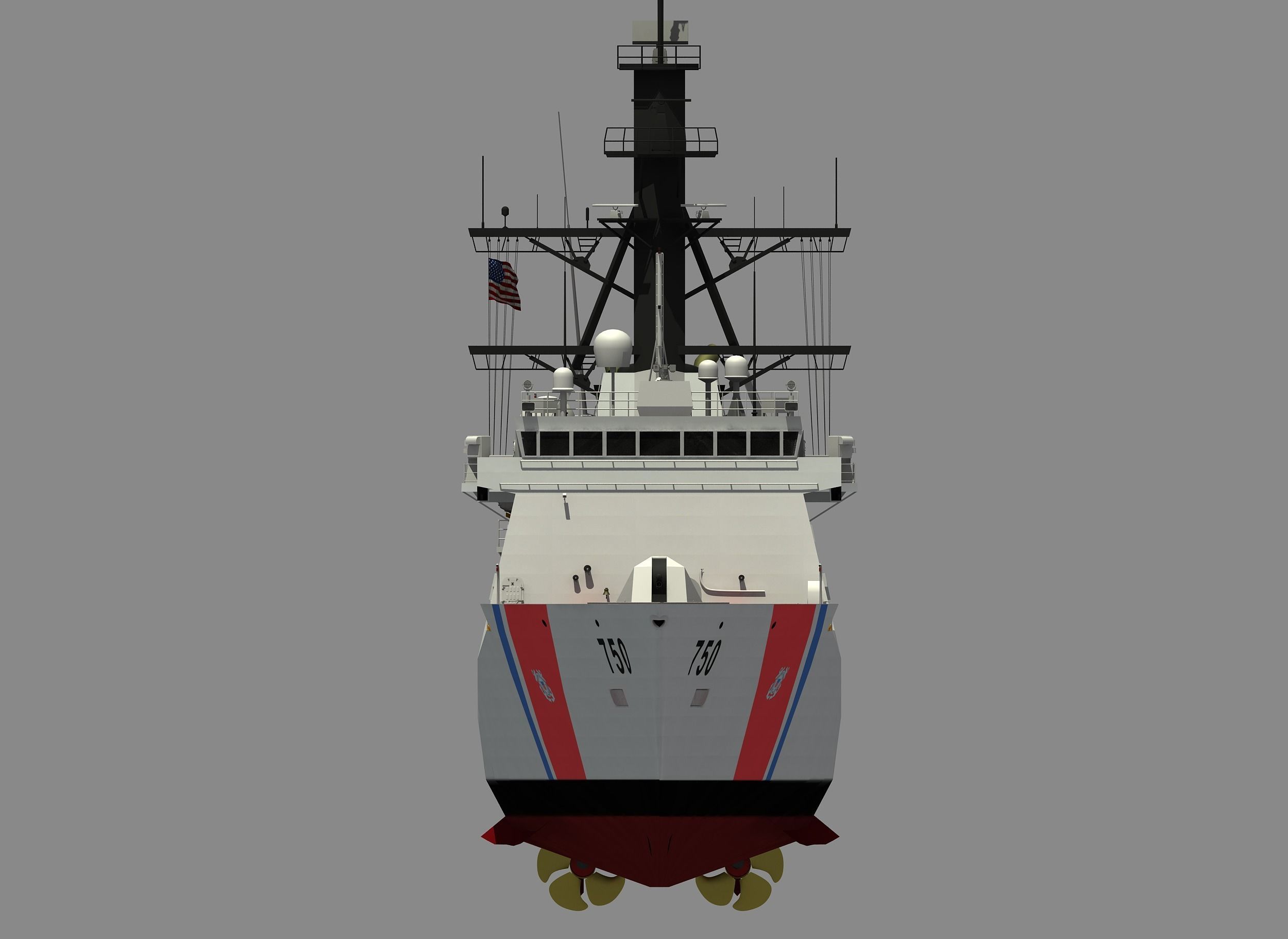 USCGC BERTHOLF US COAST GUARD CUTTER 3D model_21