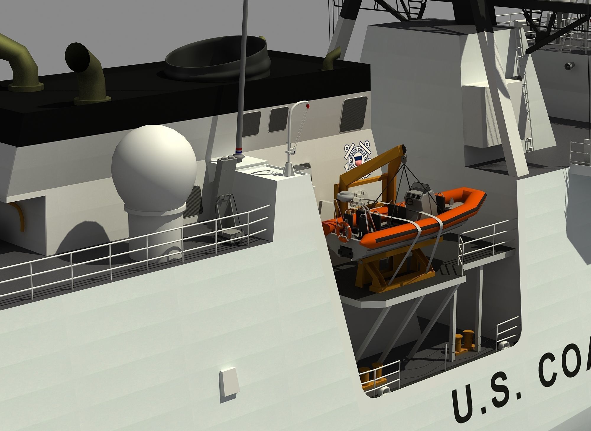 USCGC BERTHOLF US COAST GUARD CUTTER 3D model_13