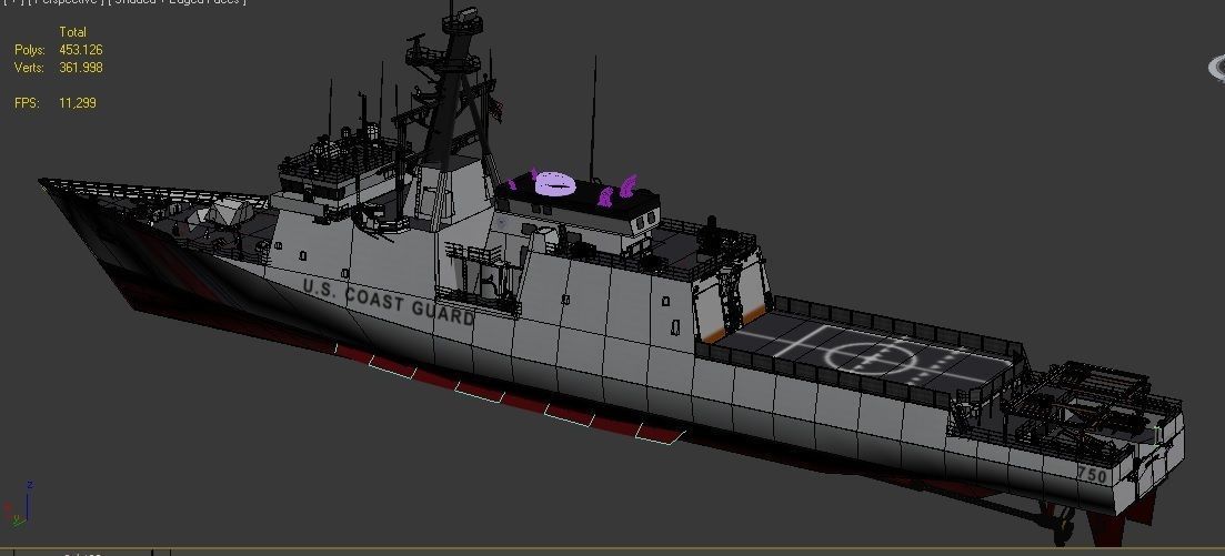 USCGC BERTHOLF US COAST GUARD CUTTER 3D model_4