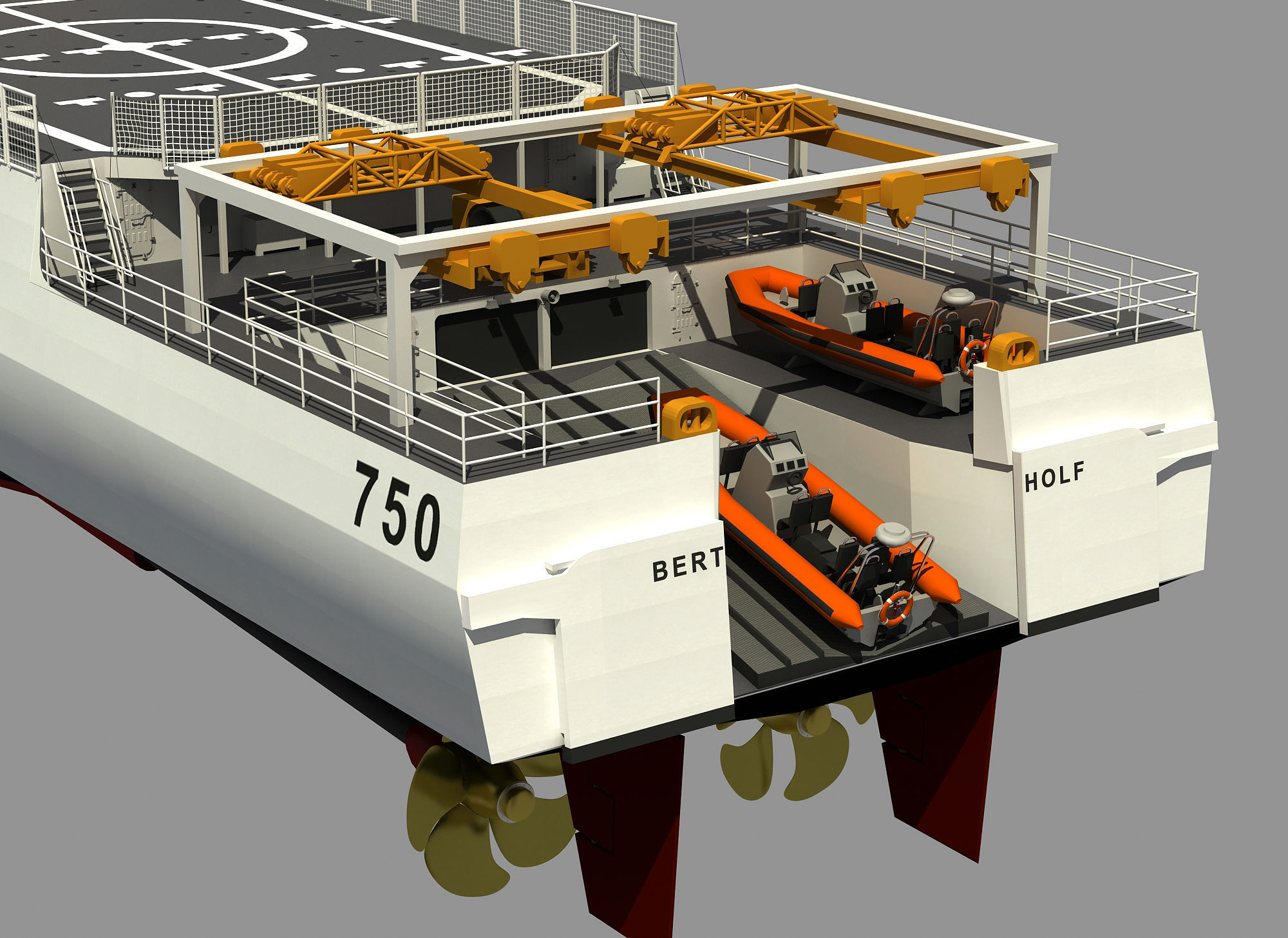 USCGC BERTHOLF US COAST GUARD CUTTER 3D model_5