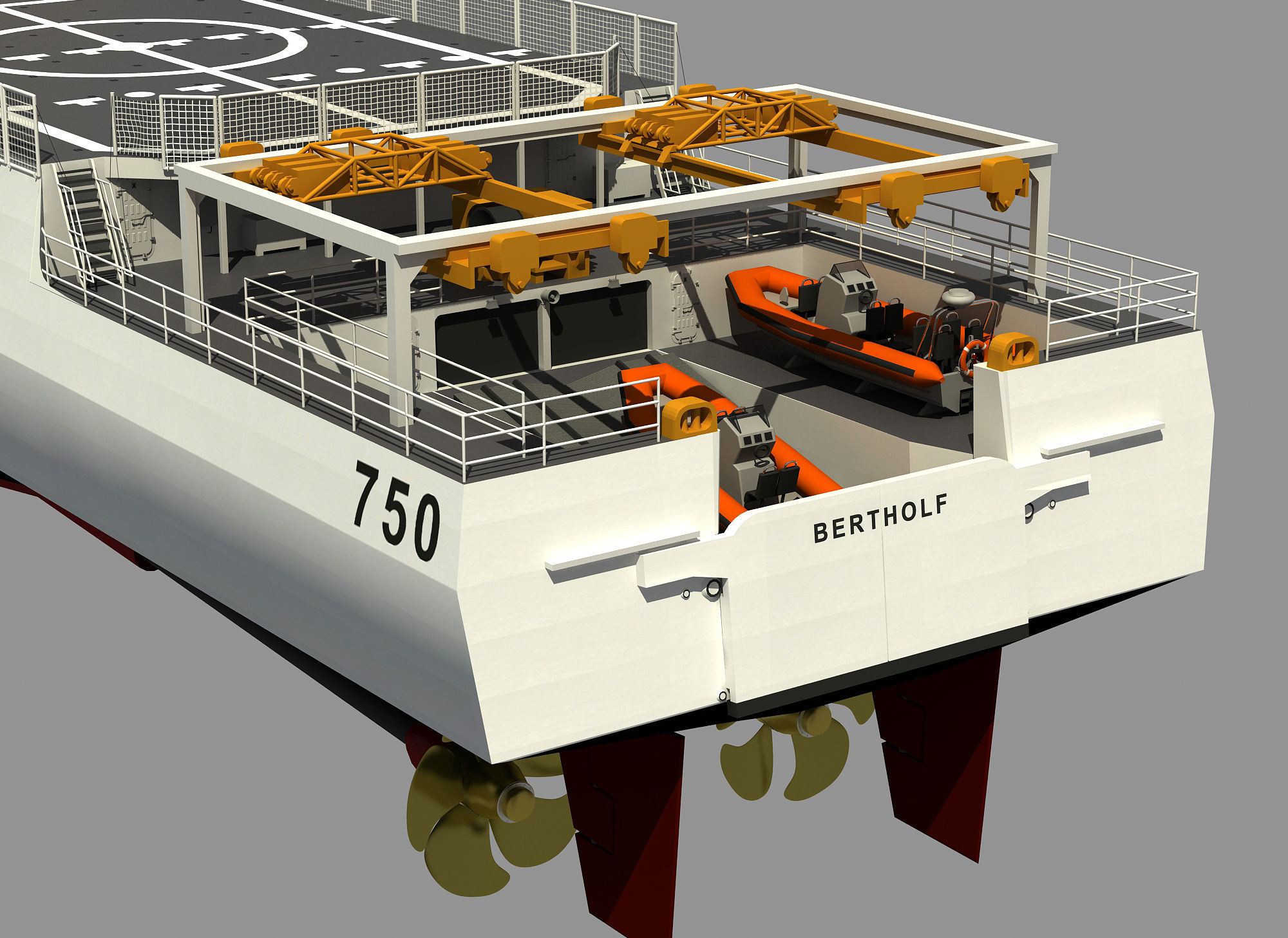 USCGC BERTHOLF US COAST GUARD CUTTER 3D model_6