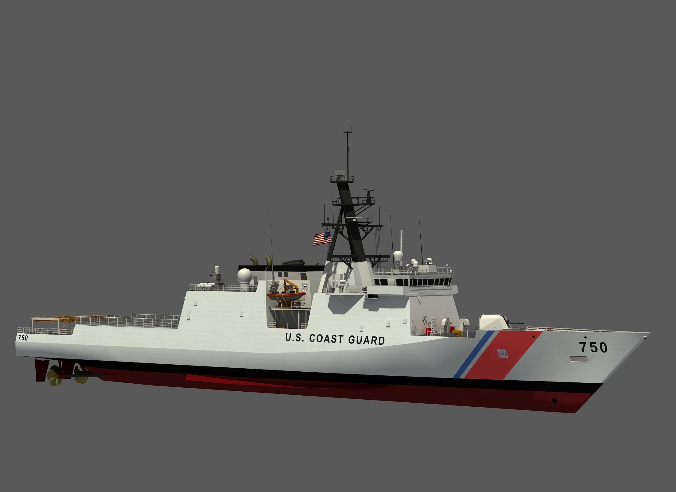 USCGC BERTHOLF US COAST GUARD CUTTER 3D model_25