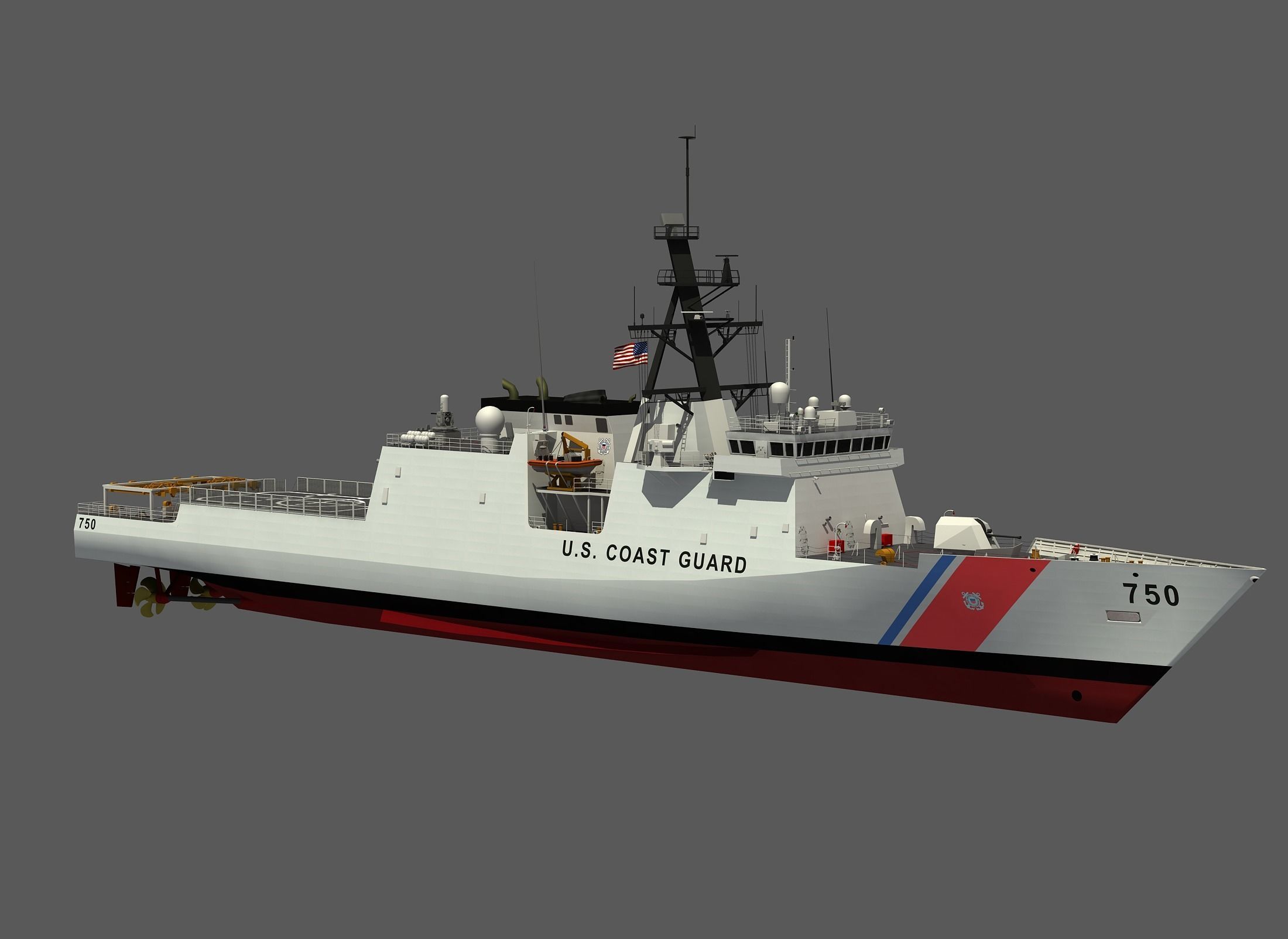 USCGC BERTHOLF US COAST GUARD CUTTER 3D model_26