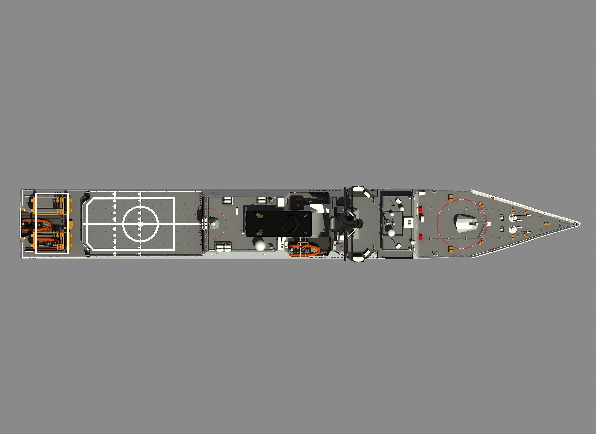 USCGC BERTHOLF US COAST GUARD CUTTER 3D model_23