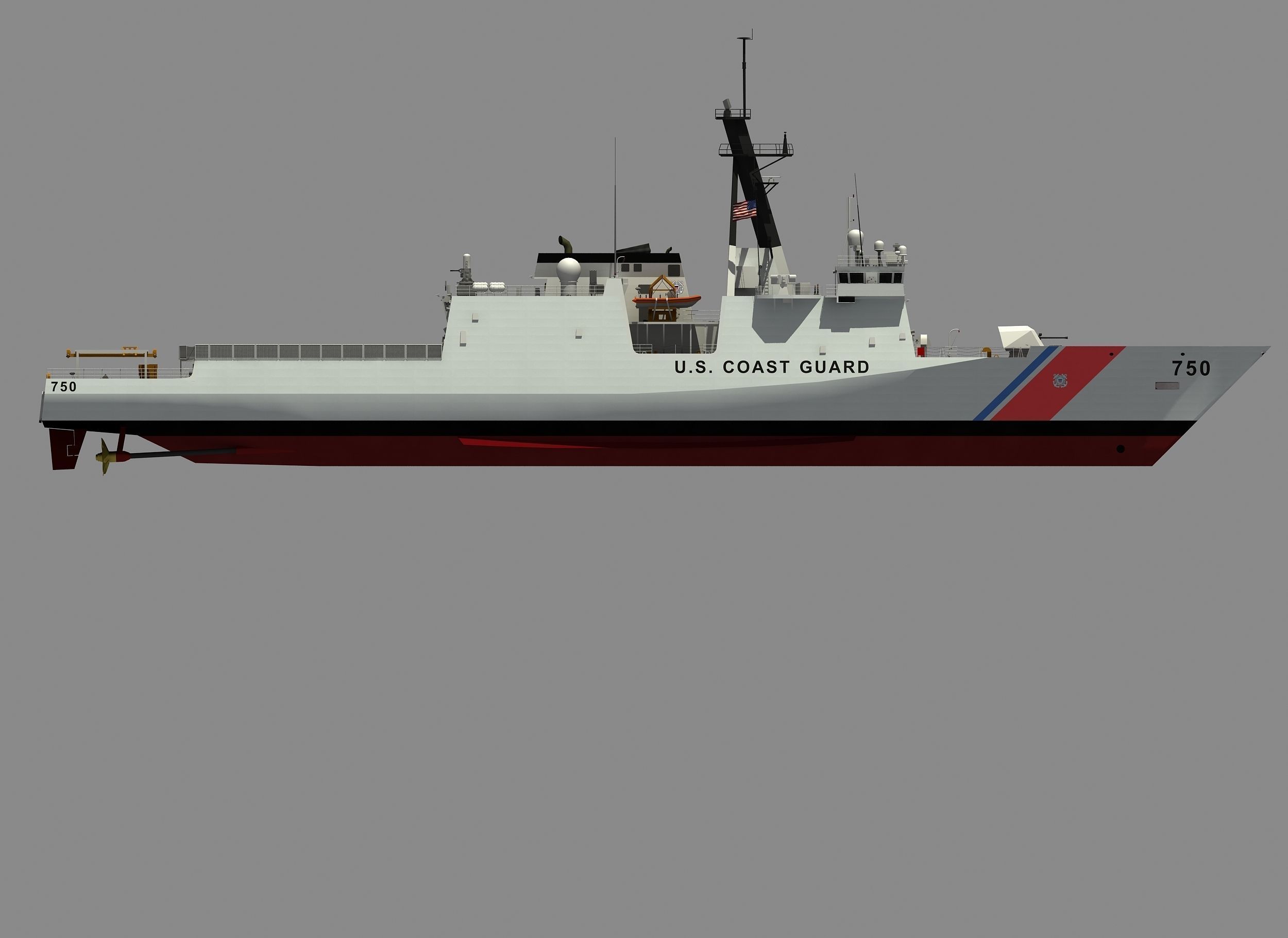 USCGC BERTHOLF US COAST GUARD CUTTER 3D model_18