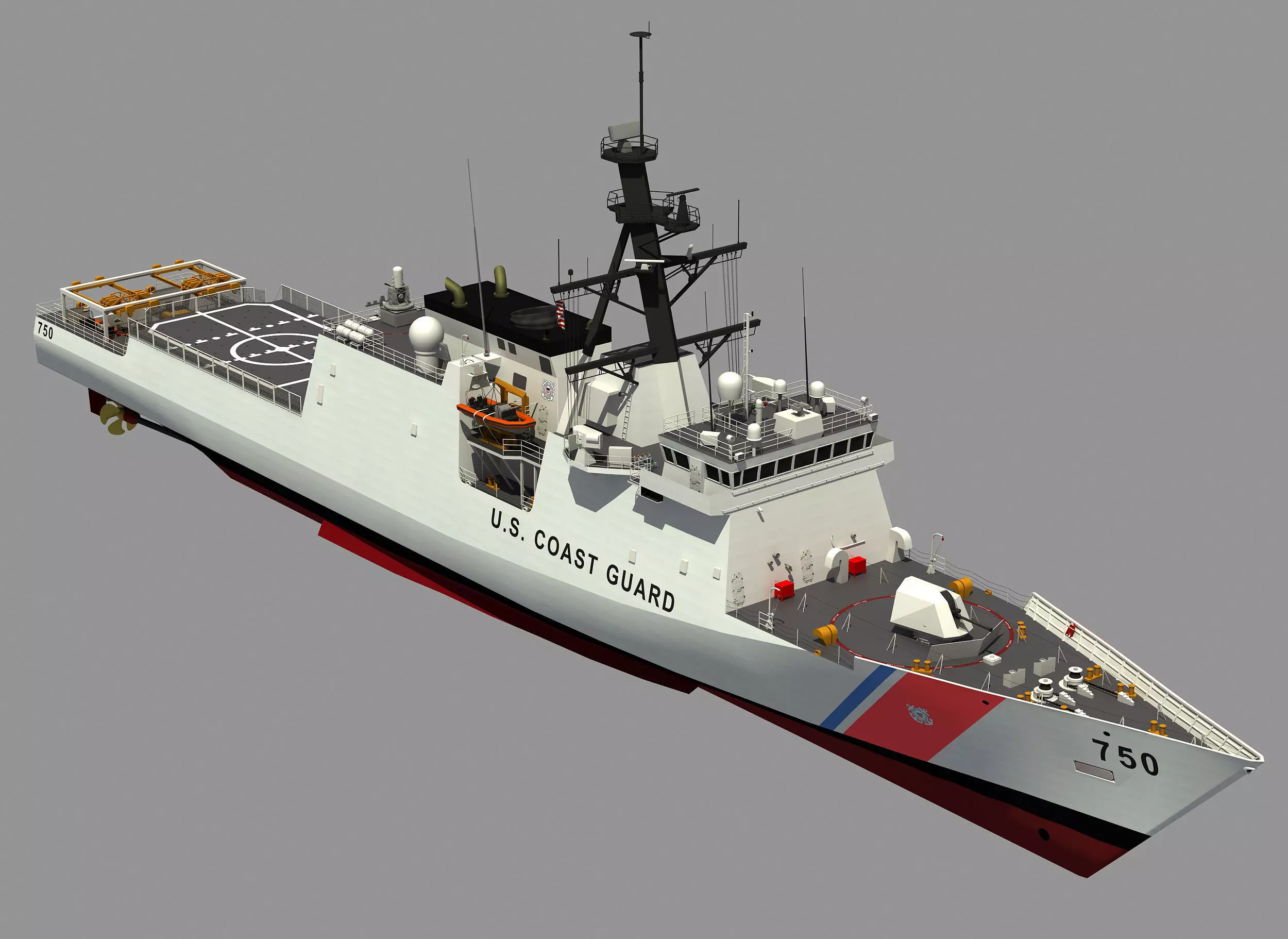USCGC BERTHOLF US COAST GUARD CUTTER 3D model_0