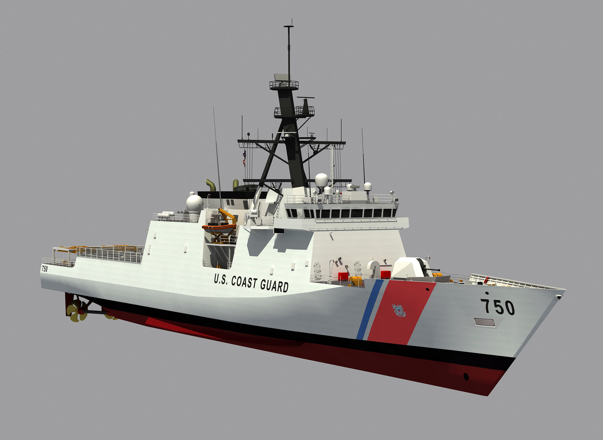 USCGC BERTHOLF US COAST GUARD CUTTER 3D model_2