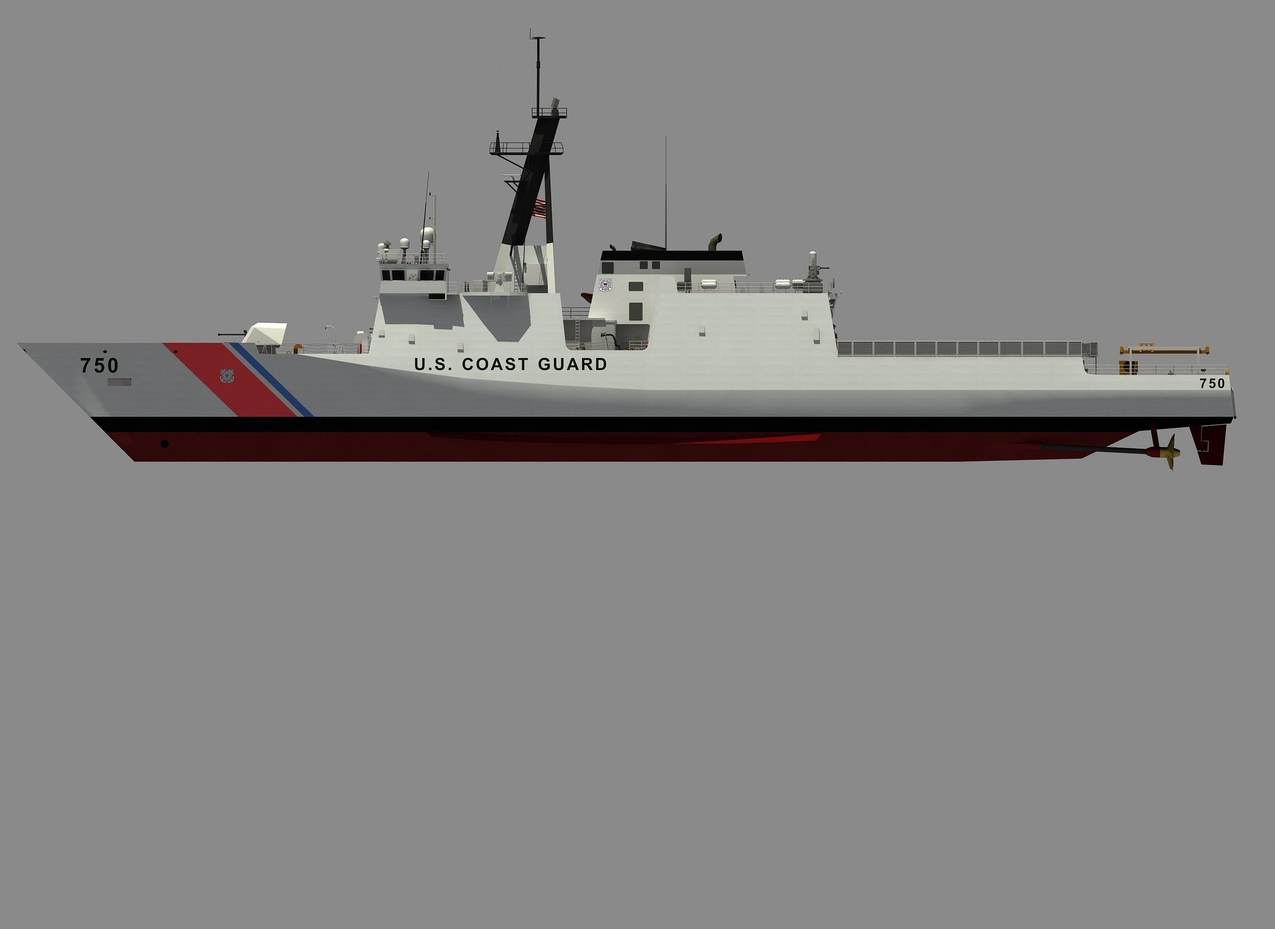 USCGC BERTHOLF US COAST GUARD CUTTER 3D model_24