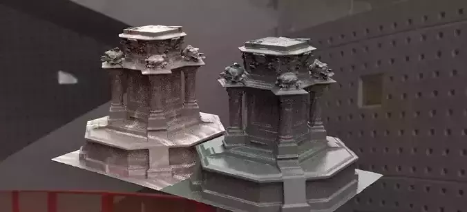 Statue stand baroque 2 3D model