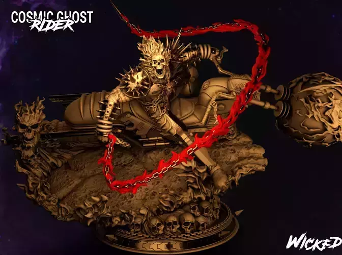 Wicked Marvel Cosmic Ghost Rider Sculpture STLs