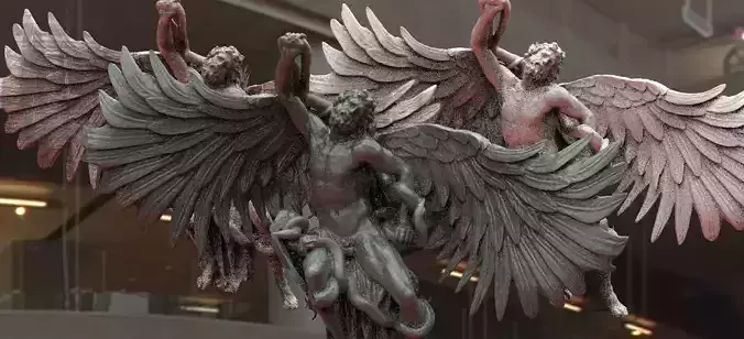 Ancient Greek Statue Winged 3D model