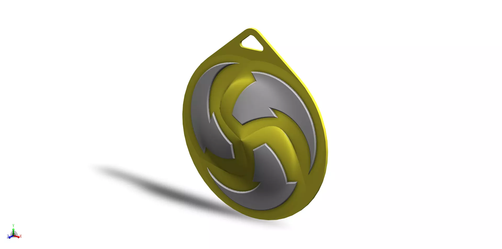 Pendant gold and silver medal 3D print model_0
