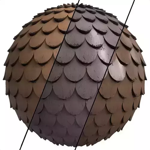 Roof Tile Materials 12- By 3 color Pbr By Sbsar 4k