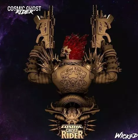 Wicked Marvel Cosmic Ghost Rider Bust STLs 3D print model