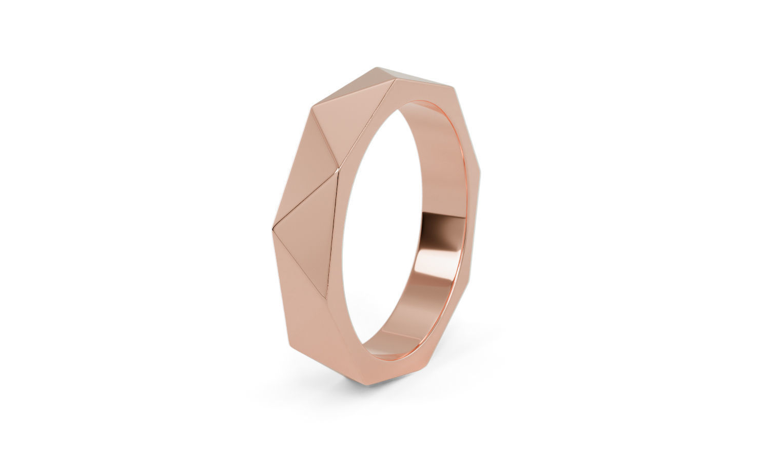 geometry gold wedding ring 3D print model_15