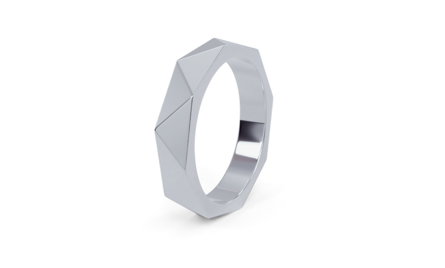 geometry gold wedding ring 3D print model_10