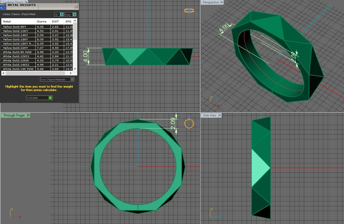 geometry gold wedding ring 3D print model_2