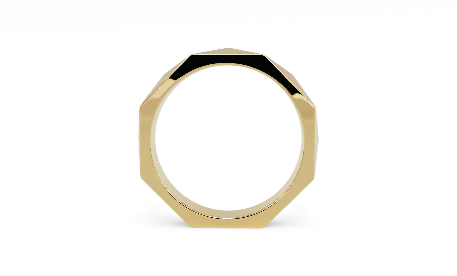 geometry gold wedding ring 3D print model_4