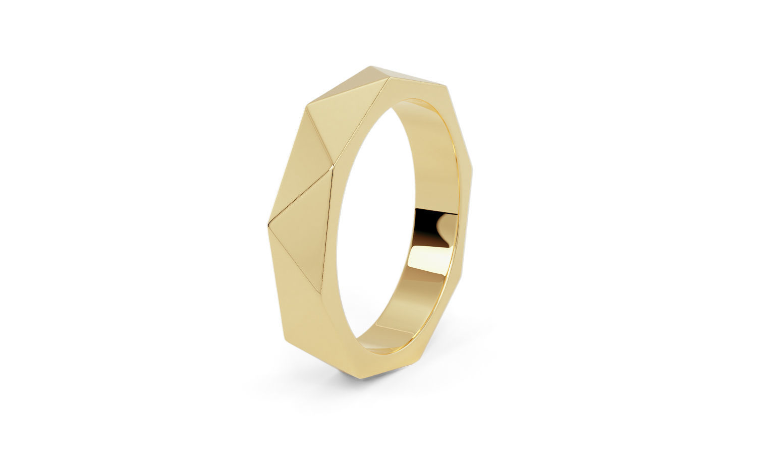 geometry gold wedding ring 3D print model_6
