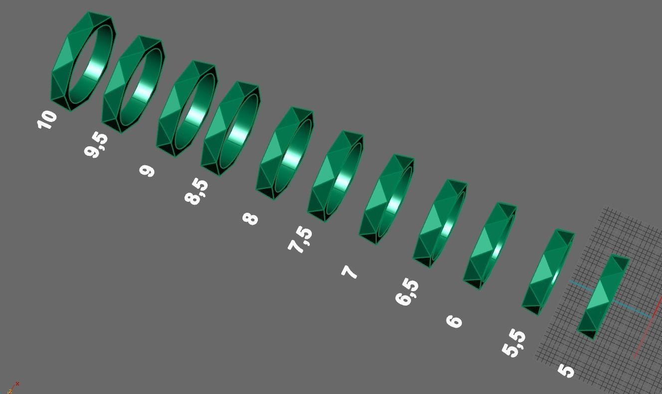 geometry gold wedding ring 3D print model_1