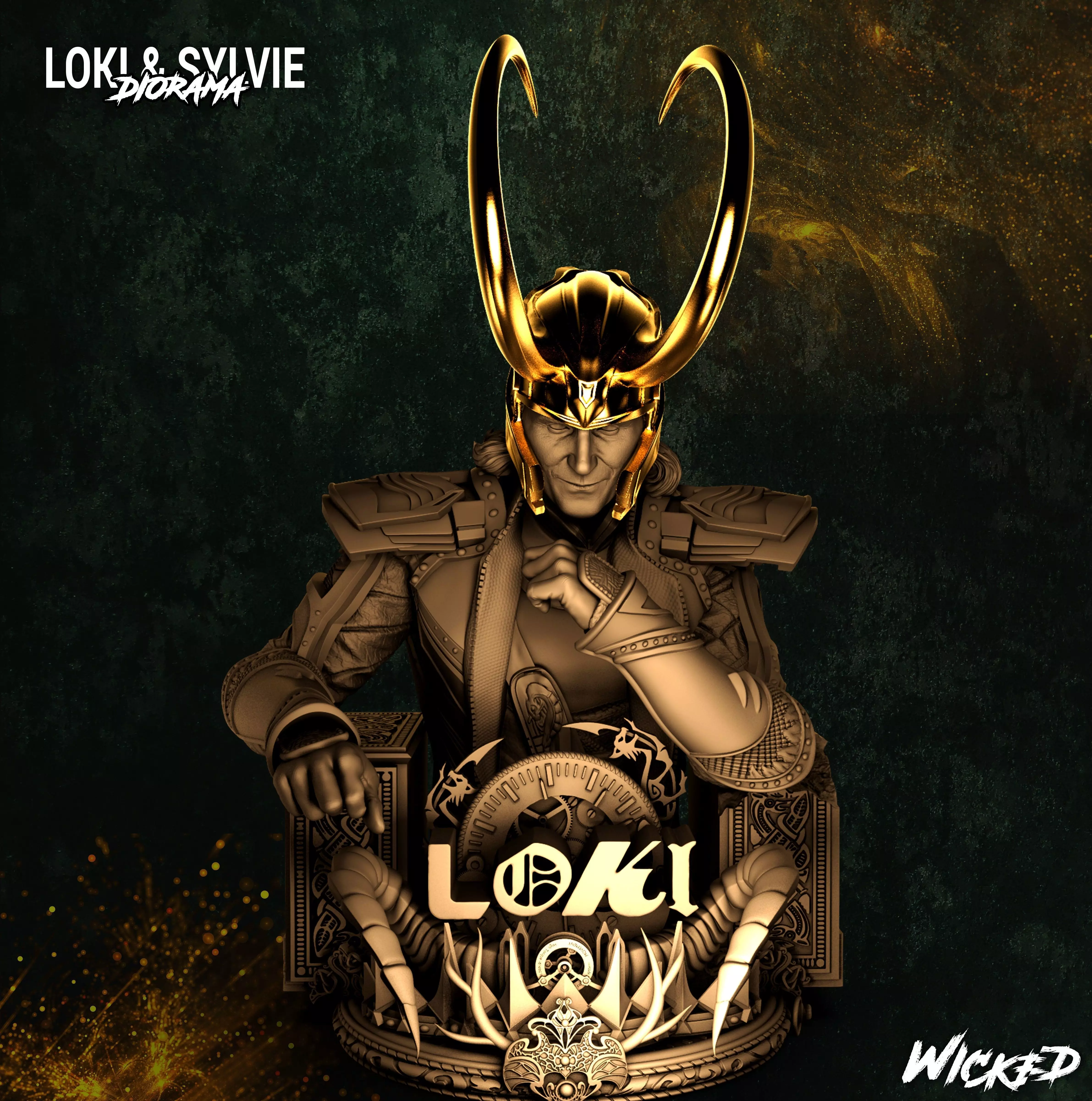 Wicked Marvel Loki Bust STLs Free 3D print model