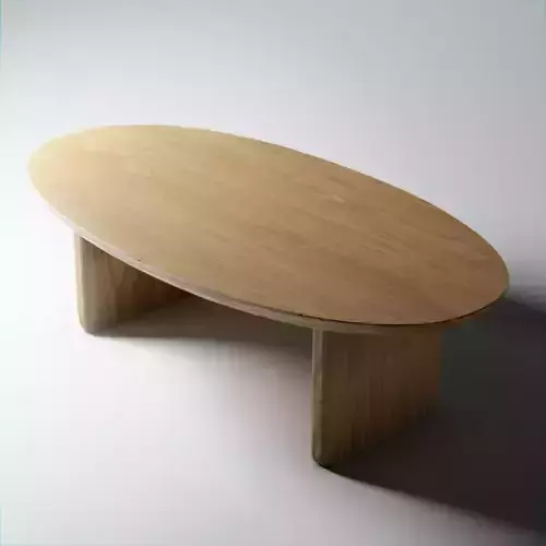 Coffee Table Oak Wood - 4k Texture 3d Model