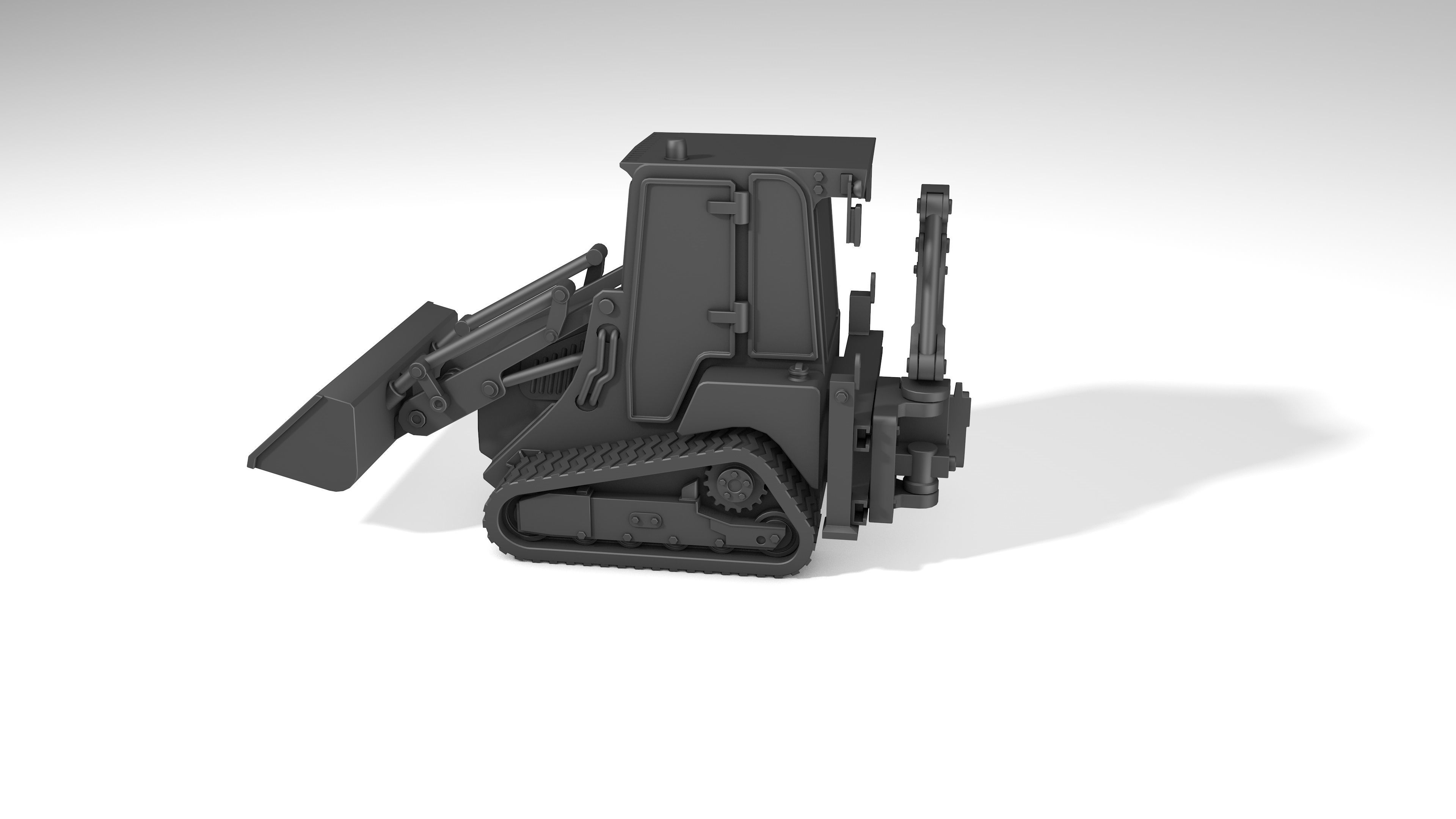 3d model of JCB crawler mini tractor  Ver2 3D print model_3