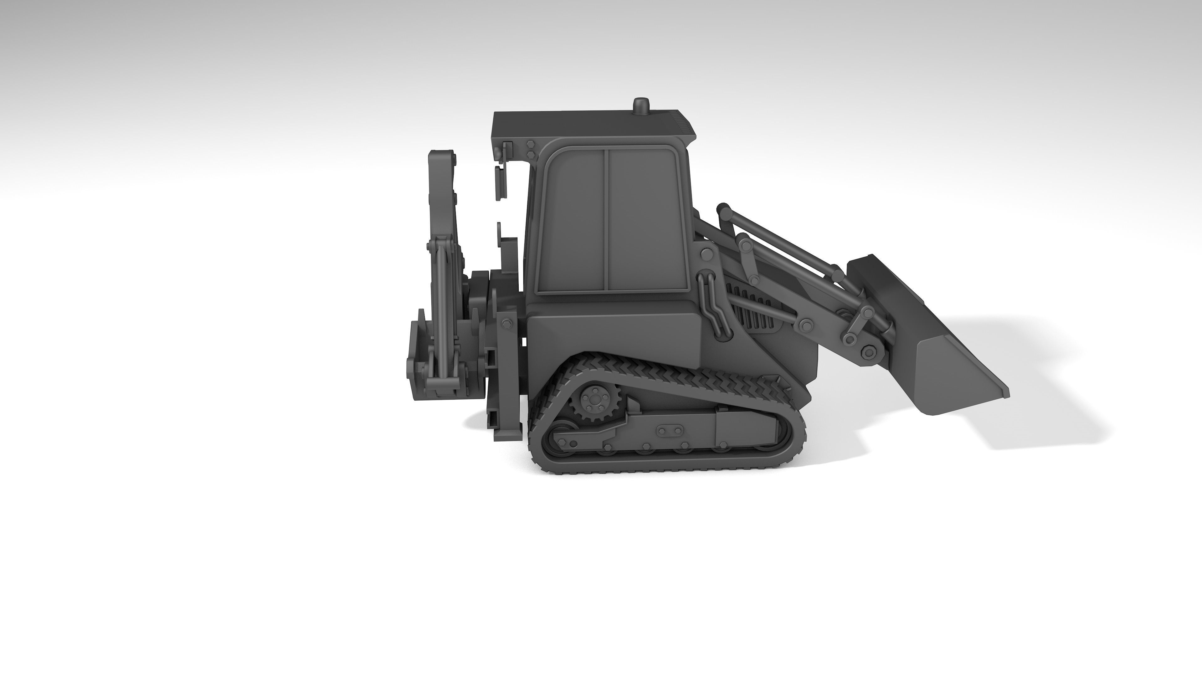 3d model of JCB crawler mini tractor  Ver2 3D print model_7