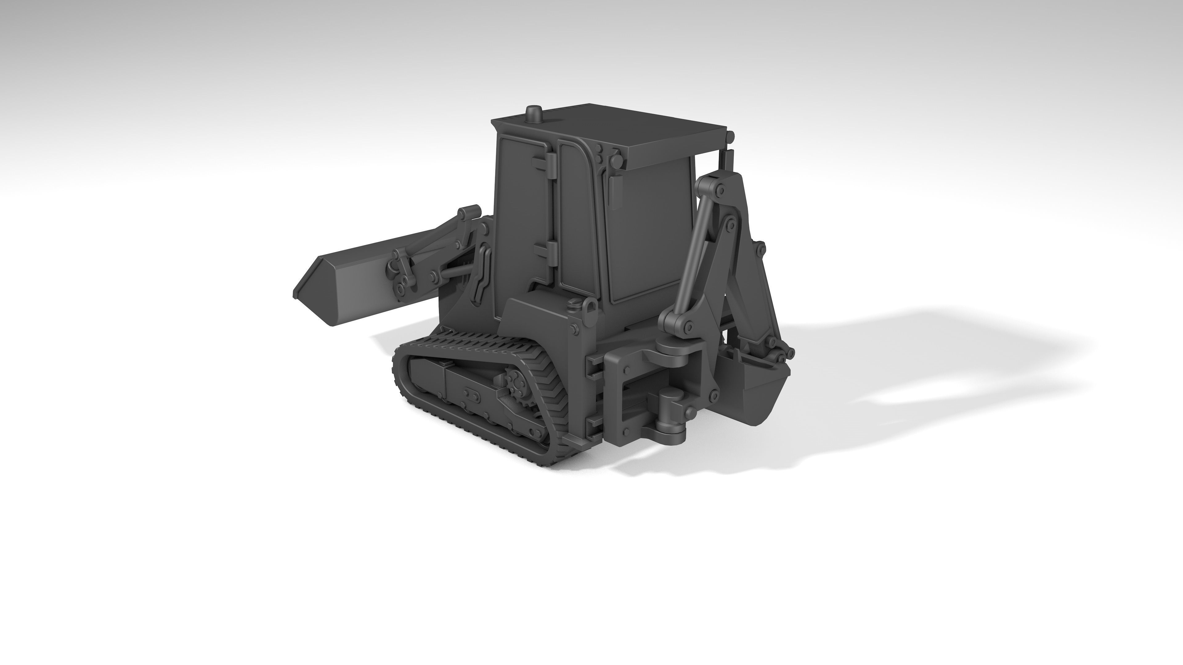 3d model of JCB crawler mini tractor  Ver2 3D print model_4