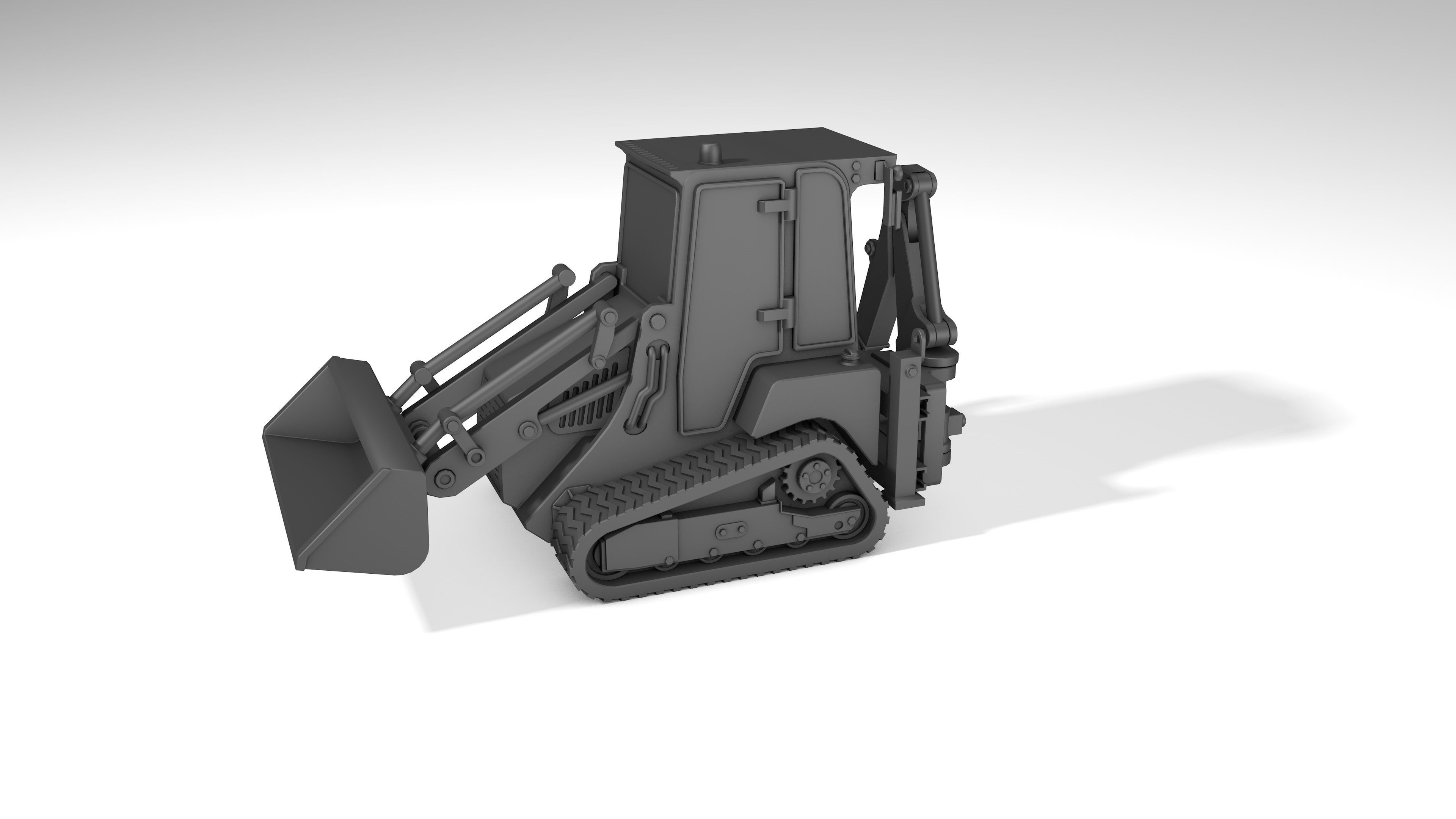 3d model of JCB crawler mini tractor  Ver2 3D print model_2