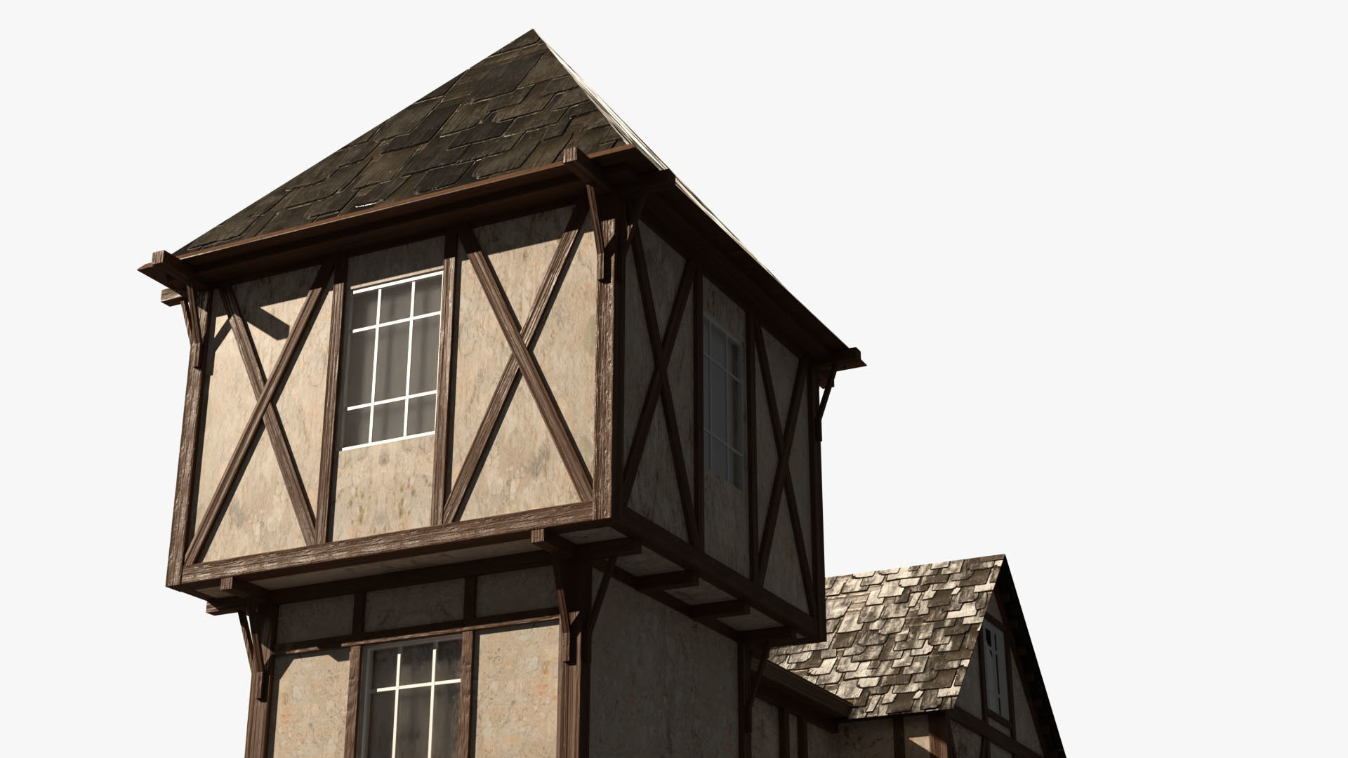 Game Ready Medieval house Low-poly 3D model_9