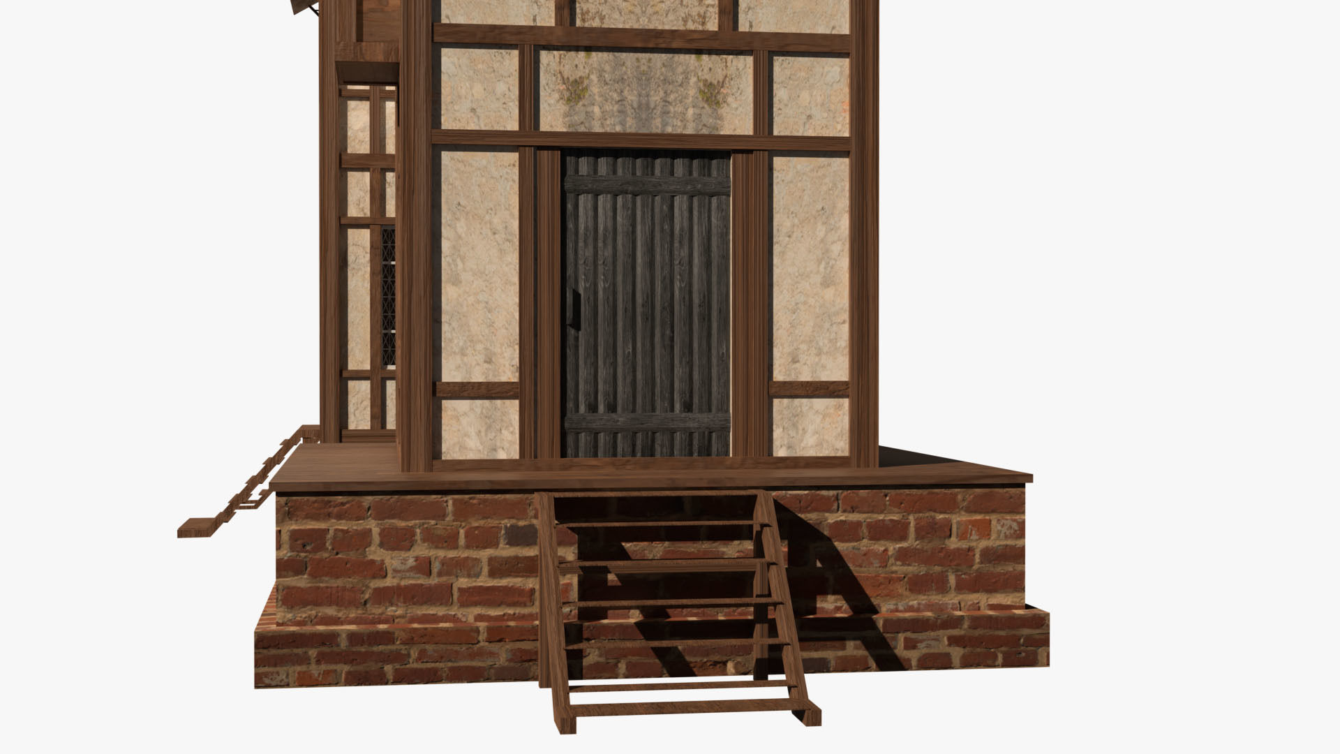 Game Ready Medieval house Low-poly 3D model_13