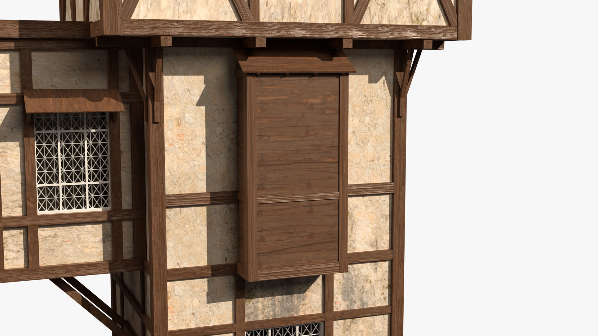 Game Ready Medieval house Low-poly 3D model_11