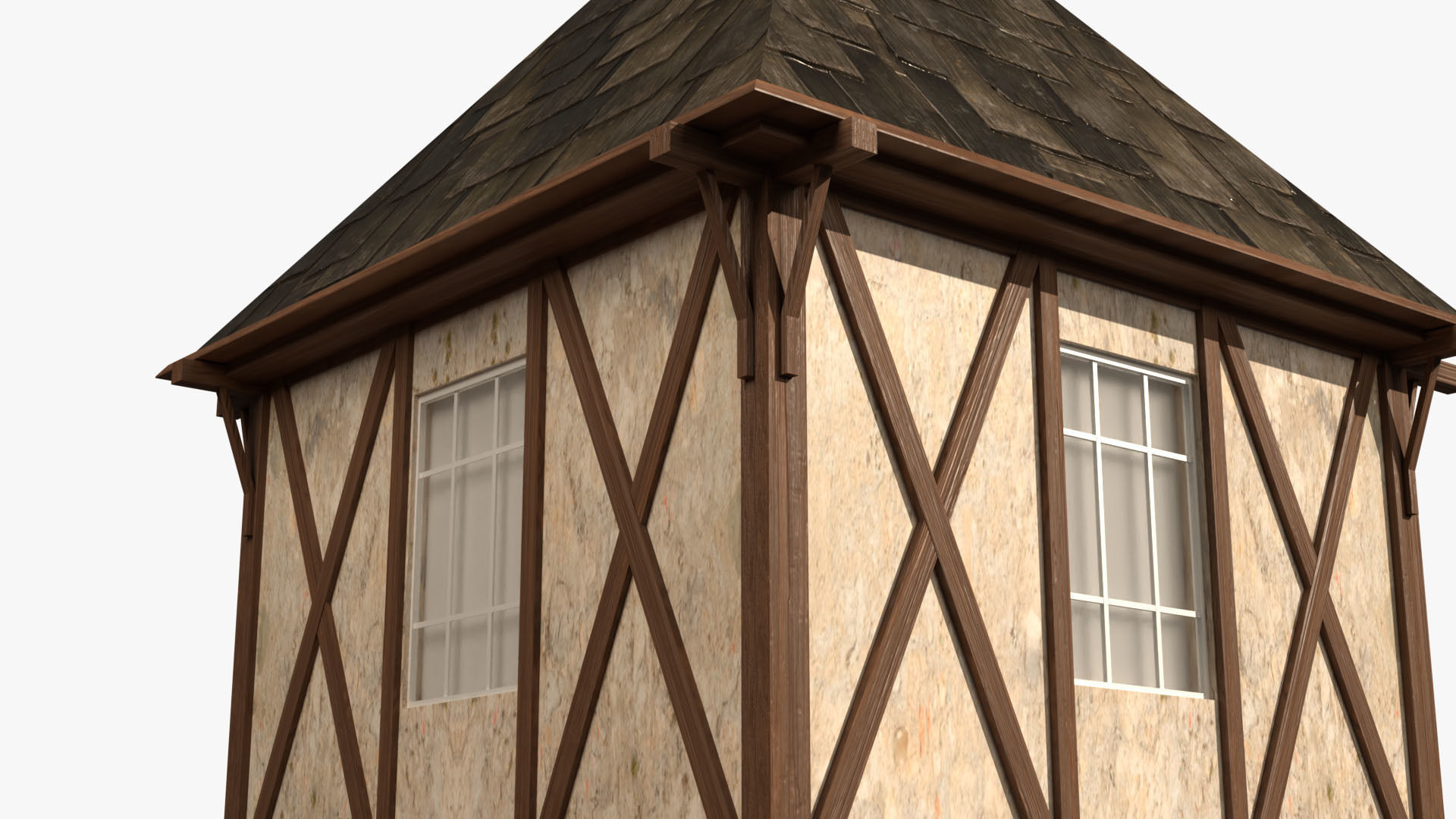 Game Ready Medieval house Low-poly 3D model_15