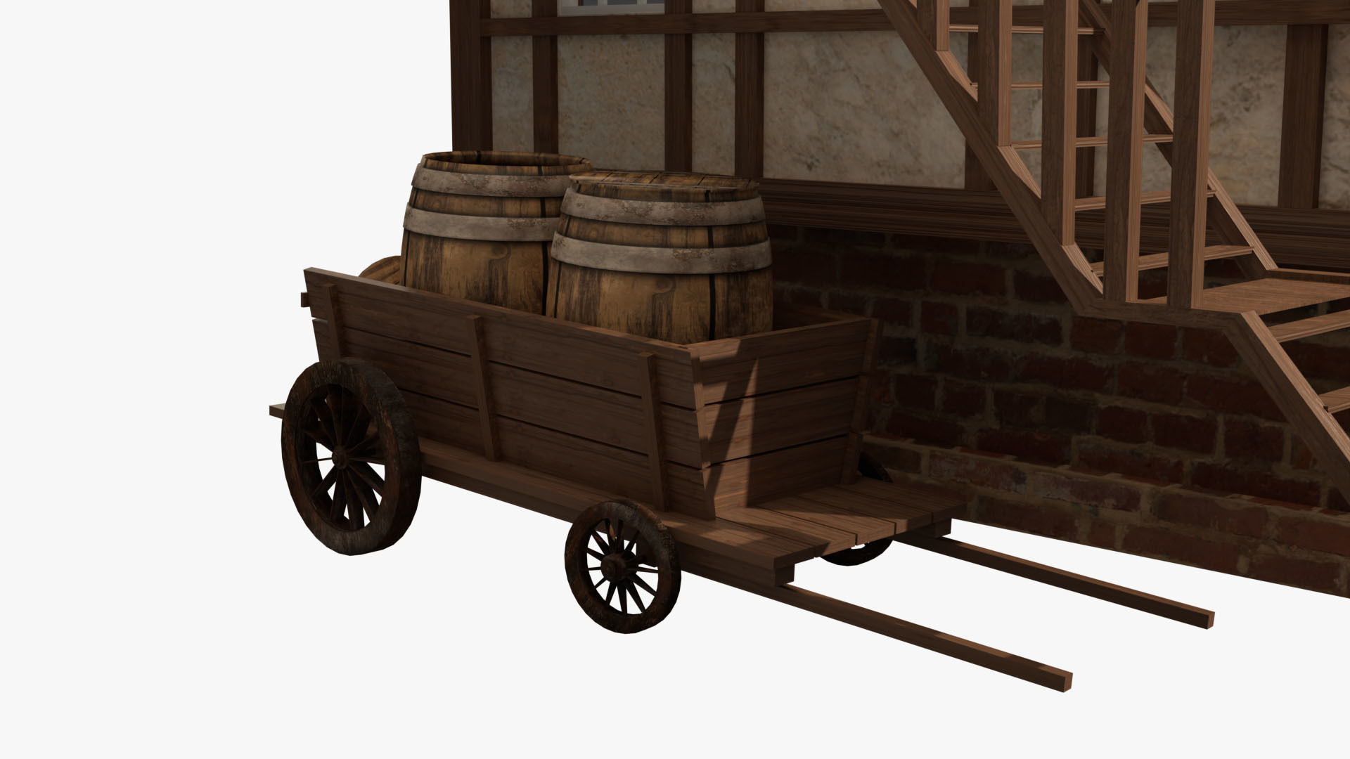 Game Ready Medieval house Low-poly 3D model_7