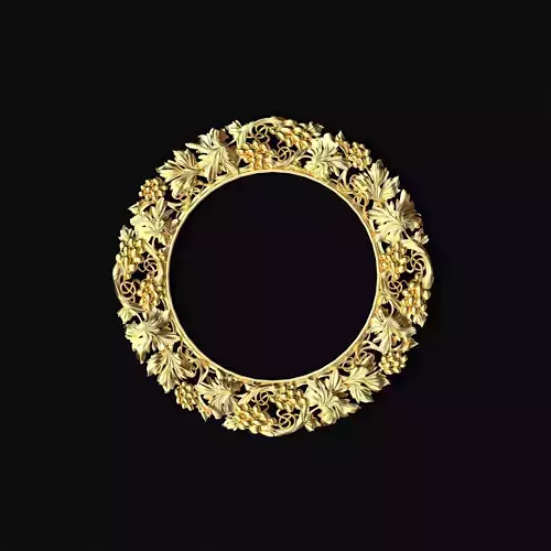 mirror gold circular frame