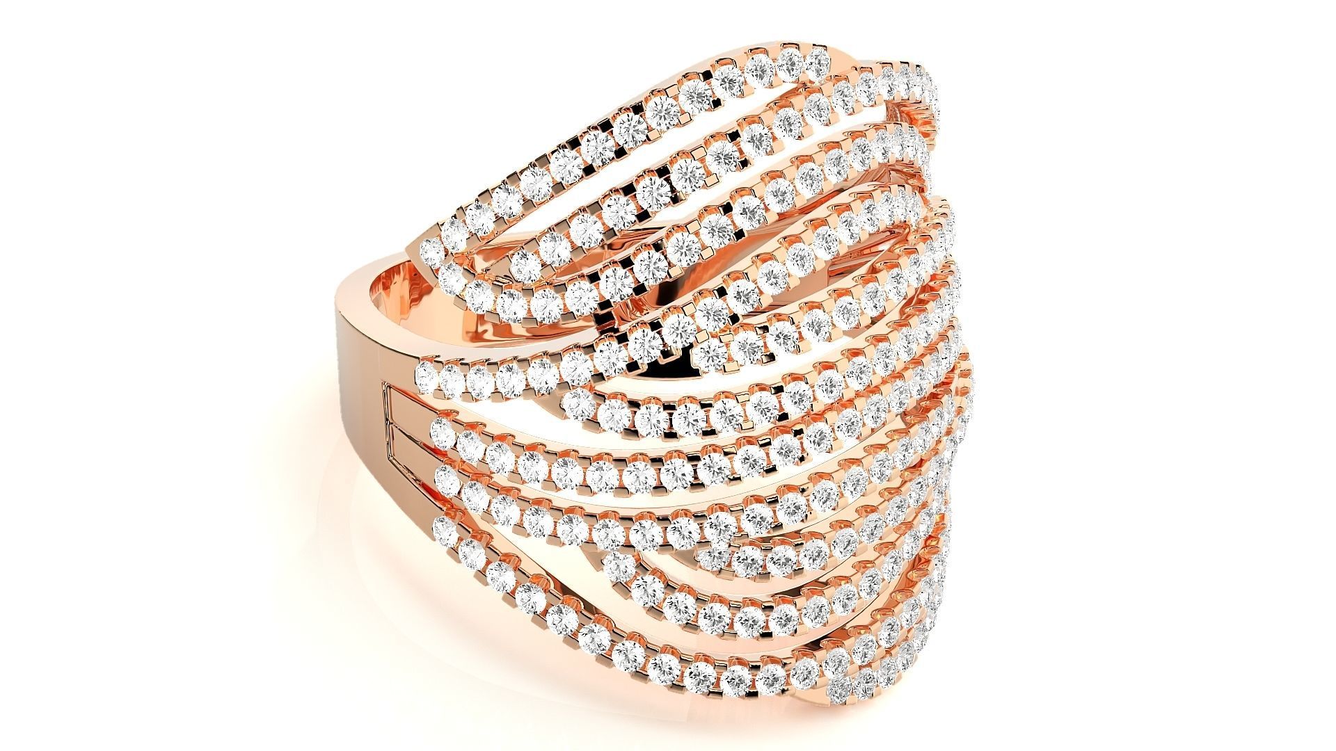 Wave Cocktail Ring 3dm stl renders details 3D print model_3