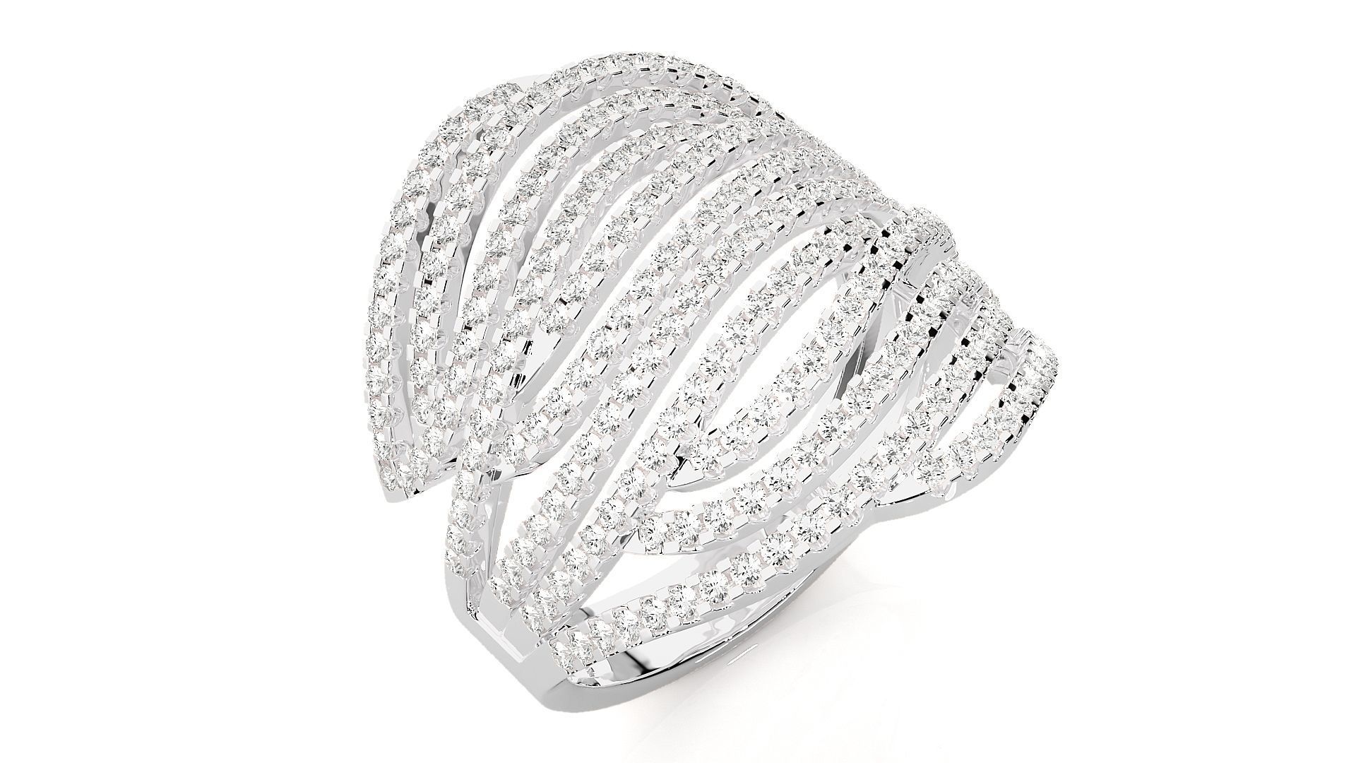 Wave Cocktail Ring 3dm stl renders details 3D print model_6