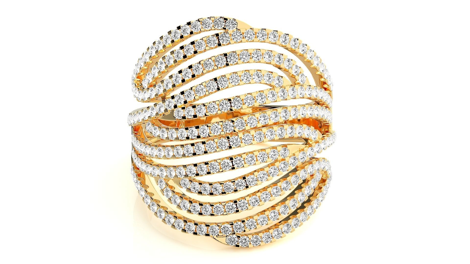 Wave Cocktail Ring 3dm stl renders details 3D print model_7