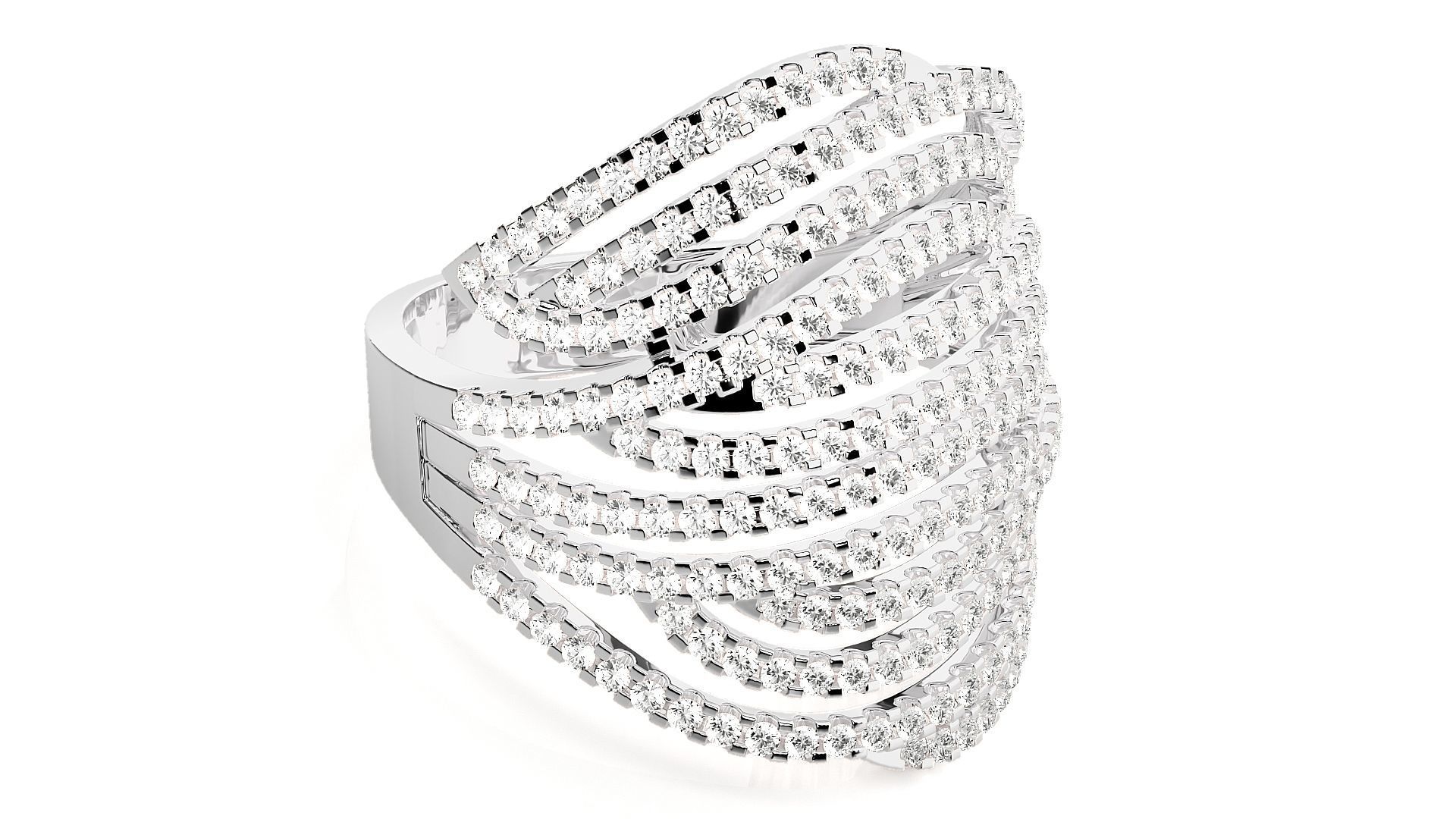 Wave Cocktail Ring 3dm stl renders details 3D print model_5