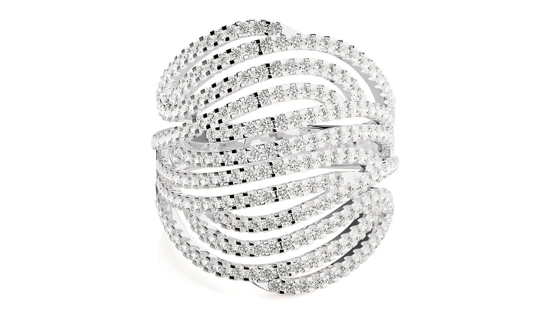 Wave Cocktail Ring 3dm stl renders details 3D print model_4