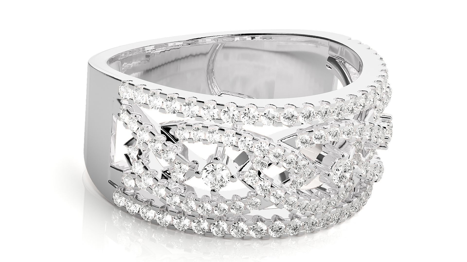 Cocktail Diamond Ring 3dm stl renders details  3D print model_6