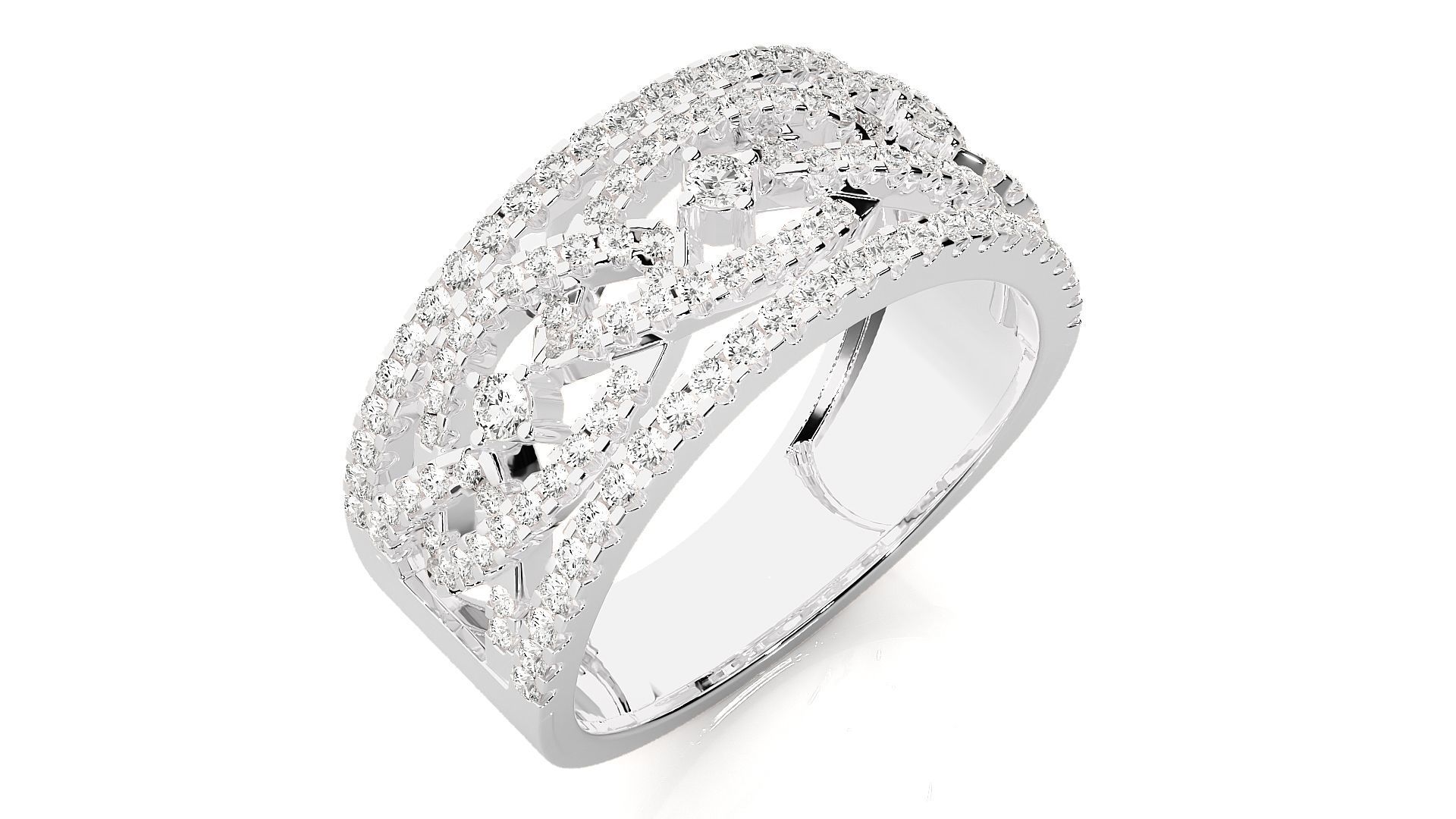 Cocktail Diamond Ring 3dm stl renders details  3D print model_7