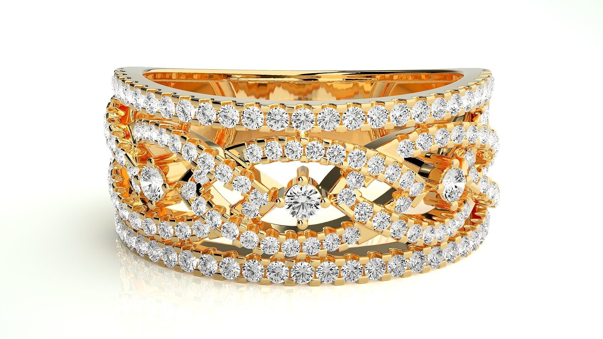 Cocktail Diamond Ring 3dm stl renders details  3D print model_8